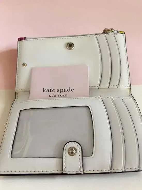 Kate Spade New York Sylvia Marker Floral Small Slim Bifold Wallet - Picture 3 of 6
